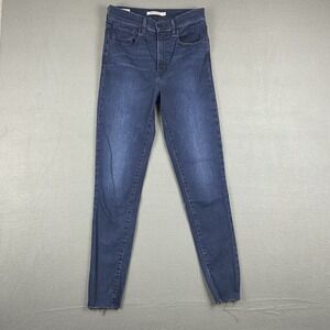 Levis Premium Jeans Women 27‎ Blue Denim Mile High Super Skinny Big E 27x28
